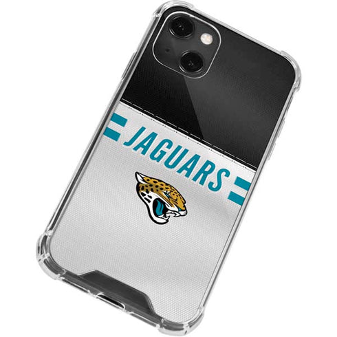 NFL Jacksonville Jaguars White Striped iPhone 13 Mini Clear Case