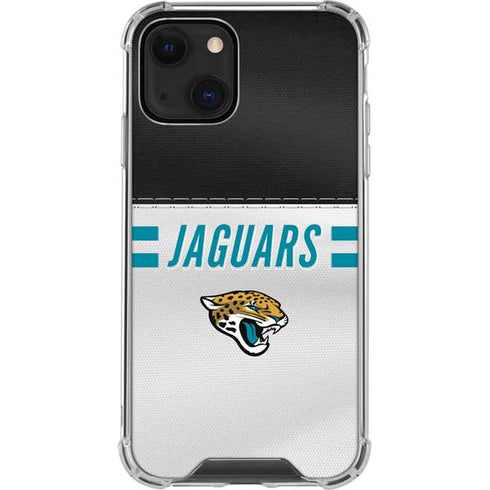 NFL Jacksonville Jaguars White Striped iPhone 14 Clear Case