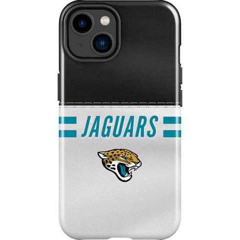 NFL Jacksonville Jaguars White Striped iPhone 15 Plus Impact Case