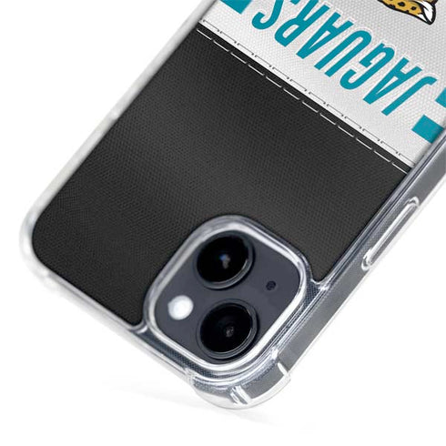 NFL Jacksonville Jaguars White Striped iPhone 14 Plus MagSafe Case