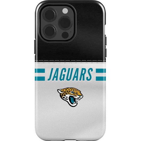 NFL Jacksonville Jaguars White Striped iPhone 14 Pro Impact Case