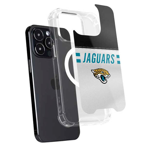 NFL Jacksonville Jaguars White Striped iPhone 15 Pro MagSafe Case