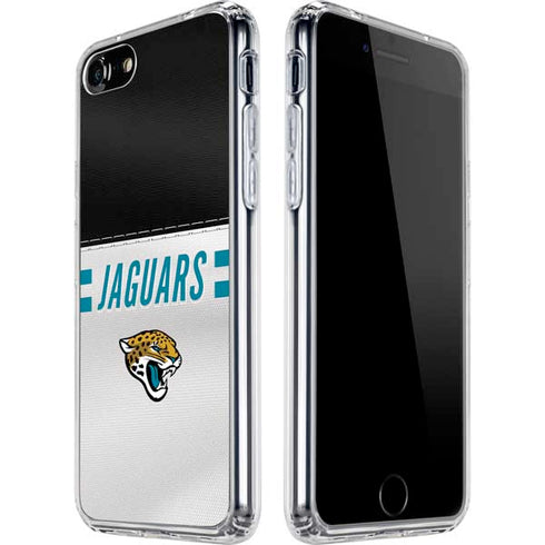 NFL Jacksonville Jaguars White Striped iPhone SE (2nd & 3rd Gen) Clear Case