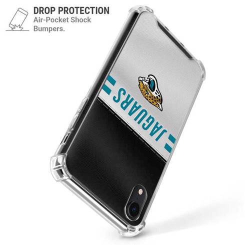 NFL Jacksonville Jaguars White Striped iPhone XR Clear Case