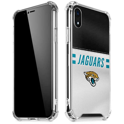 NFL Jacksonville Jaguars White Striped iPhone XR Clear Case