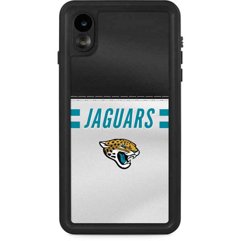 NFL Jacksonville Jaguars White Striped iPhone XR Waterproof Case
