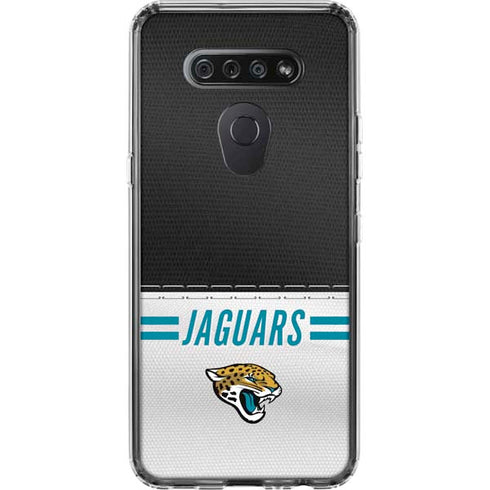 NFL Jacksonville Jaguars White Striped LG K51/Q51 Clear Case