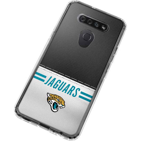 NFL Jacksonville Jaguars White Striped LG K51/Q51 Clear Case