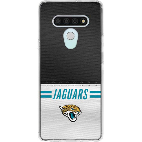 NFL Jacksonville Jaguars White Striped LG Stylo 6 Clear Case