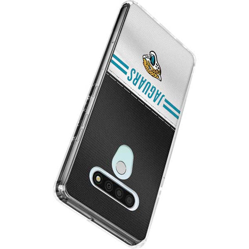 NFL Jacksonville Jaguars White Striped LG Stylo 6 Clear Case