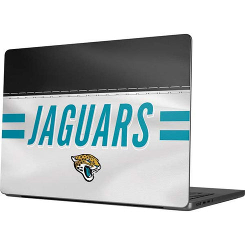 NFL Jacksonville Jaguars White Striped MacBook Pro 14in (2021-24) Skin