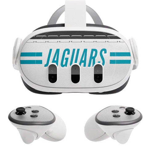 NFL Jacksonville Jaguars White Striped Meta Quest 3 Skin