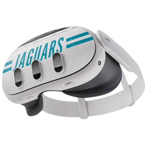NFL Jacksonville Jaguars White Striped Meta Quest 3 Skin