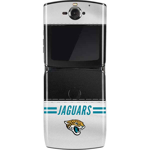 NFL Jacksonville Jaguars White Striped Motorola RAZR Skin