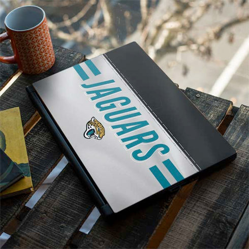 NFL Jacksonville Jaguars White Striped MSI GS65 Stealth Laptop Skin