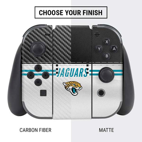 NFL Jacksonville Jaguars White Striped Nintendo Switch Bundle Skin