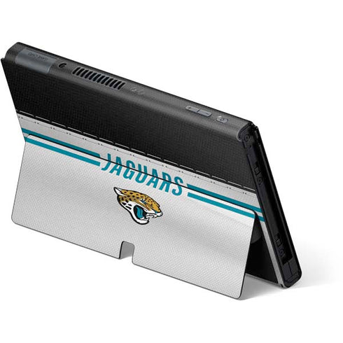 NFL Jacksonville Jaguars White Striped Nintendo Switch OLED (2021) Skin
