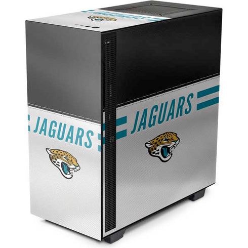 NFL Jacksonville Jaguars White Striped NZXT H510 Compact ATX Mid-Tower Case Skin