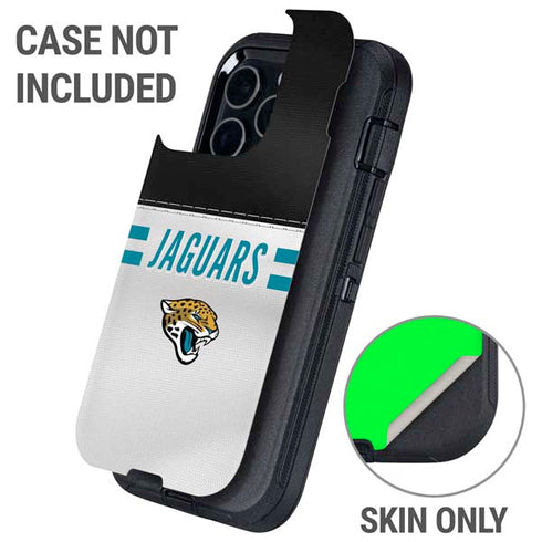 NFL Jacksonville Jaguars White Striped Otterbox Defender iPhone Skin