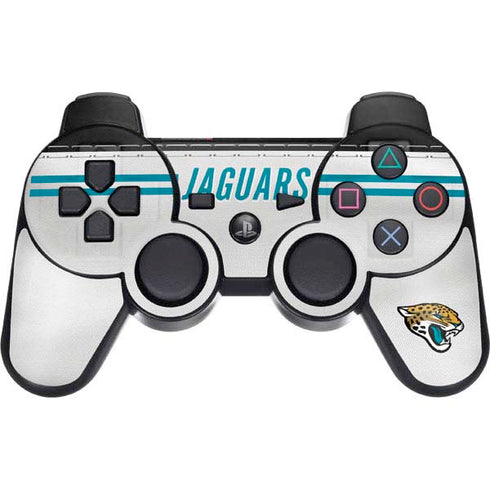 NFL Jacksonville Jaguars White Striped PS3 Dual Shock wireless controller Skin