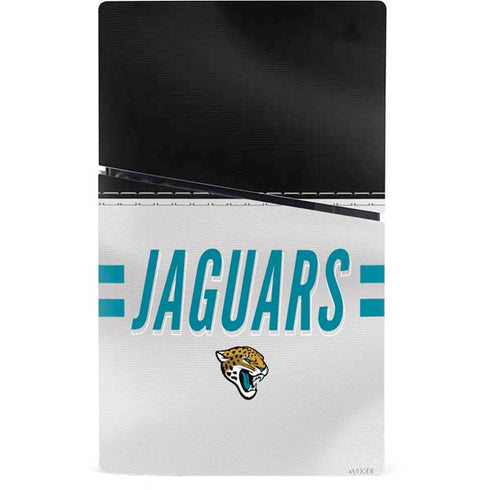 NFL Jacksonville Jaguars White Striped PS5 Slim Digital Edition Bundle Skin