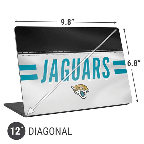 NFL Jacksonville Jaguars White Striped Universal Laptop 12in (9.8 x 6.8in) Skin