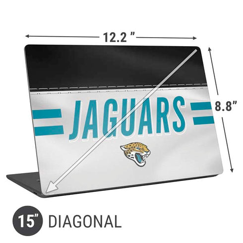 NFL Jacksonville Jaguars White Striped Universal Laptop 15in (12.2 x 8.8in) Skin