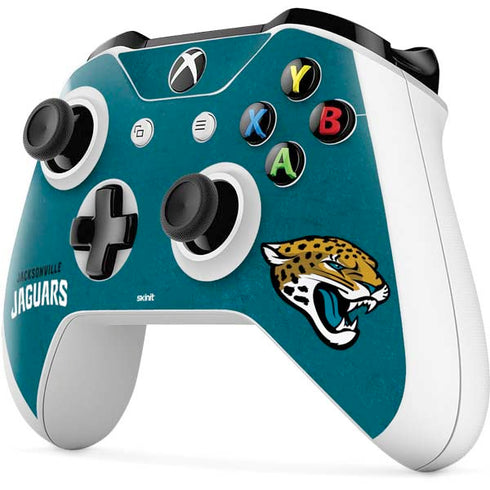 NFL Jacksonville Jaguars Teal Distressed Xbox One S Controller Skin