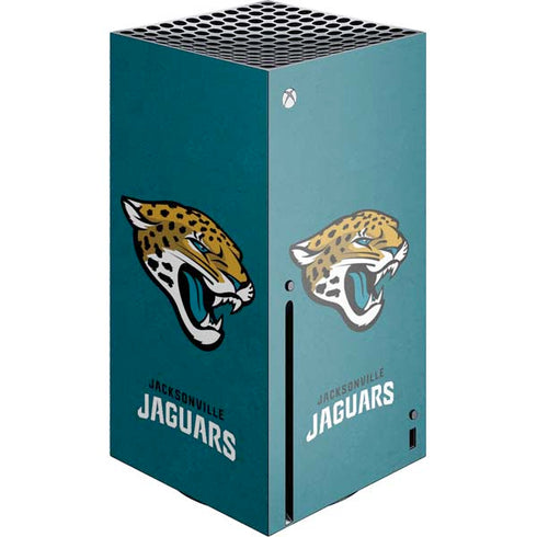 NFL Jacksonville Jaguars Teal Distressed Xbox Series X Console Skin