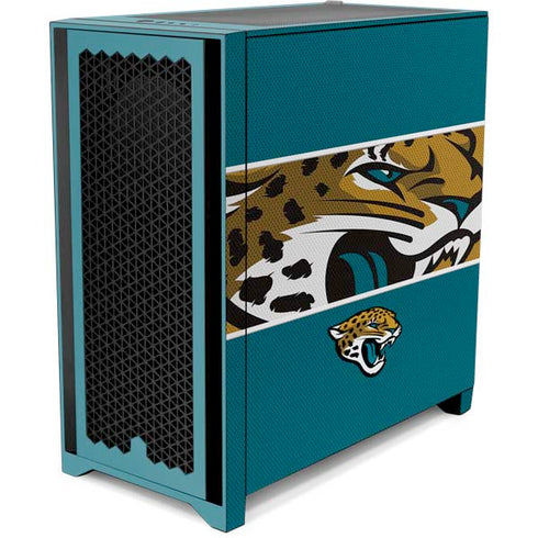 NFL Jacksonville Jaguars Zone Block Corsair 4000D Tempered Glass Mid-Tower ATX Case Skin
