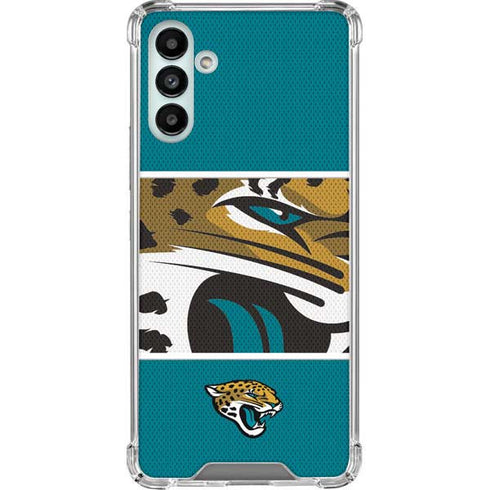 NFL Jacksonville Jaguars Zone Block Galaxy A13 5G Clear Case