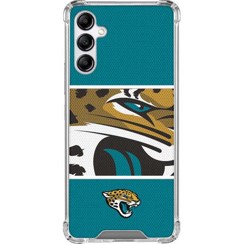 NFL Jacksonville Jaguars Zone Block Galaxy A14 5G Clear Case
