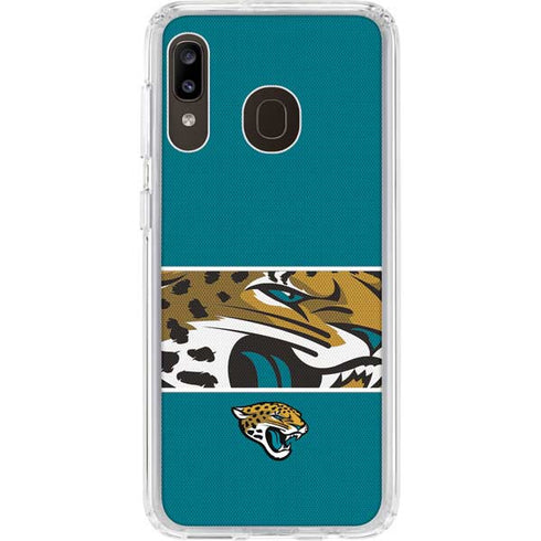 NFL Jacksonville Jaguars Zone Block Galaxy A20 Clear Case
