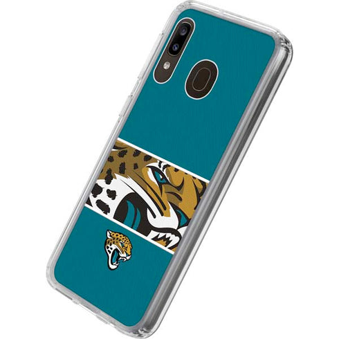 NFL Jacksonville Jaguars Zone Block Galaxy A20 Clear Case