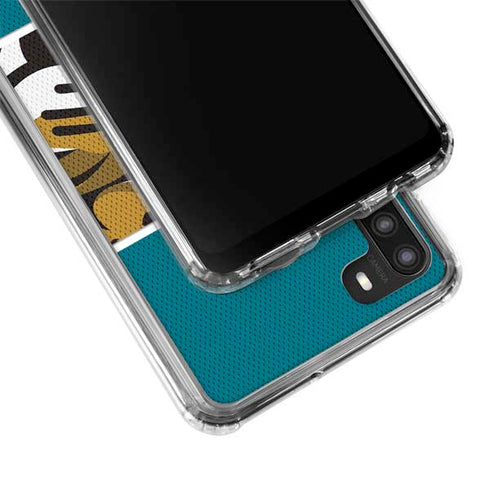 NFL Jacksonville Jaguars Zone Block Galaxy A21 Clear Case