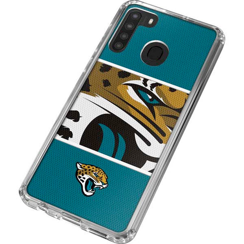 NFL Jacksonville Jaguars Zone Block Galaxy A21 Clear Case