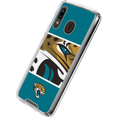 NFL Jacksonville Jaguars Zone Block Galaxy A30 Clear Case