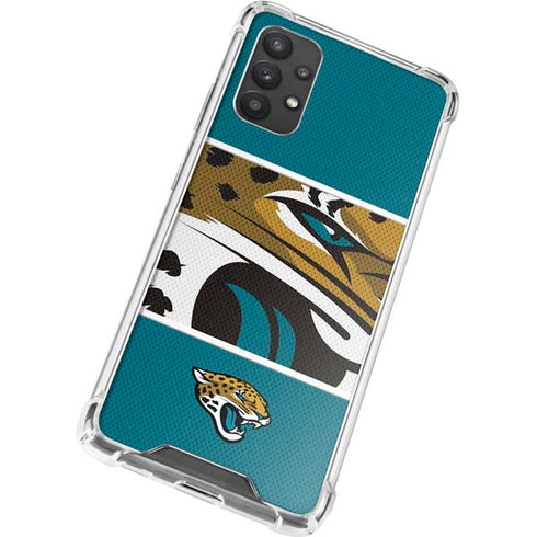 NFL Jacksonville Jaguars Zone Block Galaxy A32 5G Clear Case