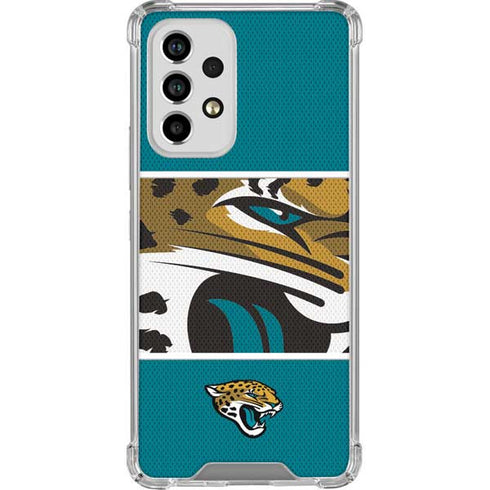 NFL Jacksonville Jaguars Zone Block Galaxy A53 5G Clear Case