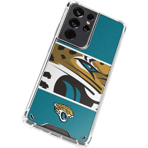 NFL Jacksonville Jaguars Zone Block Galaxy S21 Ultra 5G Clear Case