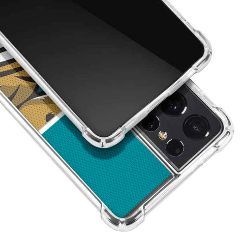 NFL Jacksonville Jaguars Zone Block Galaxy S21 Ultra 5G Clear Case