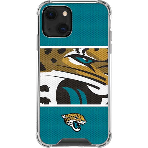 NFL Jacksonville Jaguars Zone Block iPhone 13 Mini Clear Case
