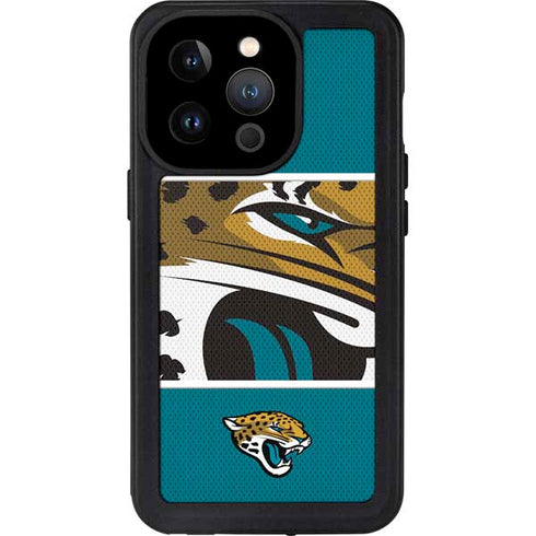 NFL Jacksonville Jaguars Zone Block iPhone 14 Pro Waterproof Case