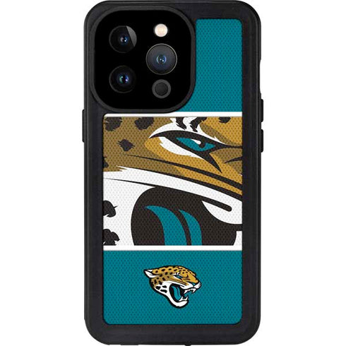 NFL Jacksonville Jaguars Zone Block iPhone 15 Pro Waterproof Case