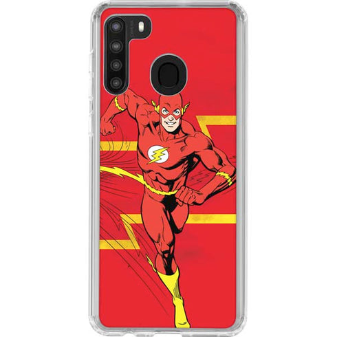DC Comics The Flash Classic Art Running Pose Galaxy A21 Clear Case