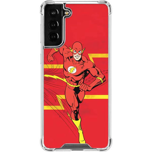 DC Comics The Flash Classic Art Running Pose Galaxy S21 FE Clear Case