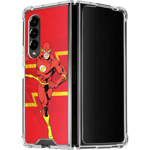 DC Comics The Flash Classic Art Running Pose Galaxy Z Fold4 5G Clear Case
