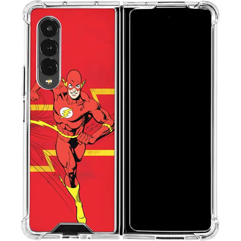 DC Comics The Flash Classic Art Running Pose Galaxy Z Fold4 5G Clear Case