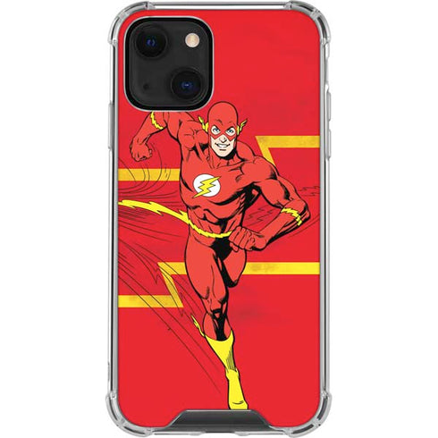 DC Comics The Flash Classic Art Running Pose iPhone 14 Plus Clear Case