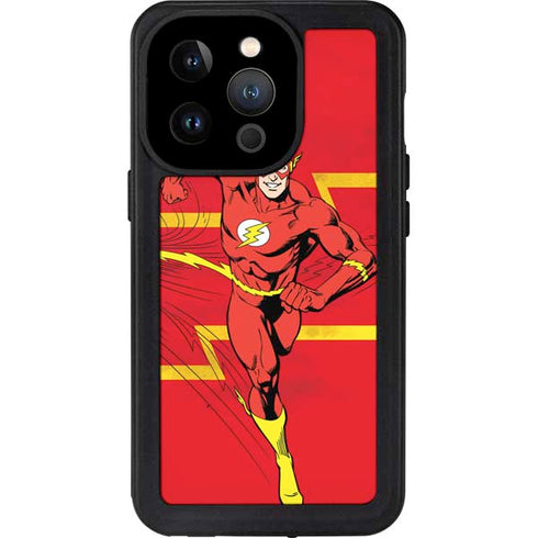 DC Comics The Flash Classic Art Running Pose iPhone 14 Pro Waterproof Case